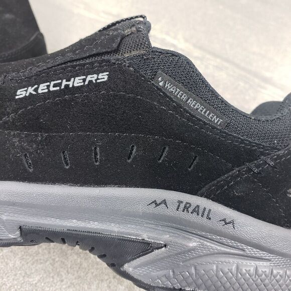 Skechers Memory Foam Sneakers 6.5 M Black Hillcrest Suede Water Repellent Shoes - Picture 9 of 14